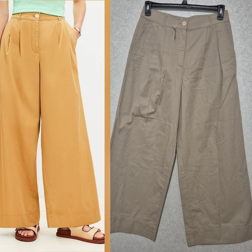 NWT LOFT Khaki Wide Leg Pants...SIZE:6